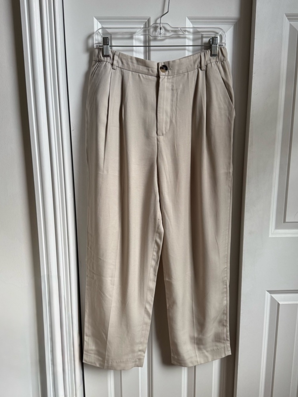 Zara Pleat Front Trousers in Light Beige